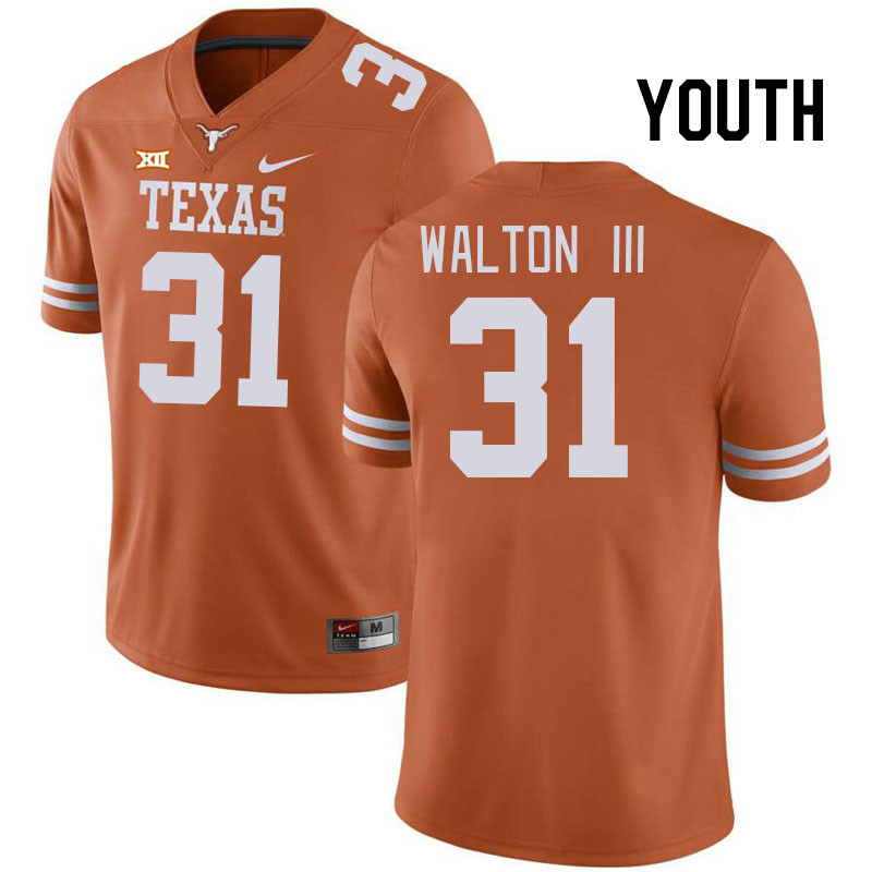 Youth #31 Billy Walton III Texas Longhorns College Football Jerseys Stitched Sale-Black